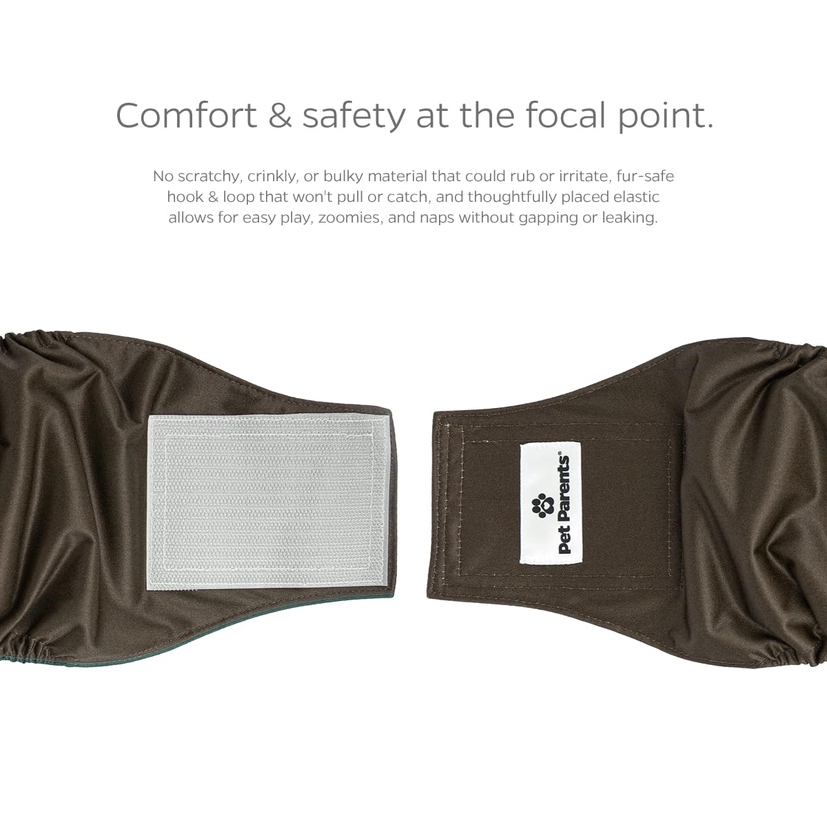 Pet Parents belly band en place sur chien taille moyenne pour protection discrète