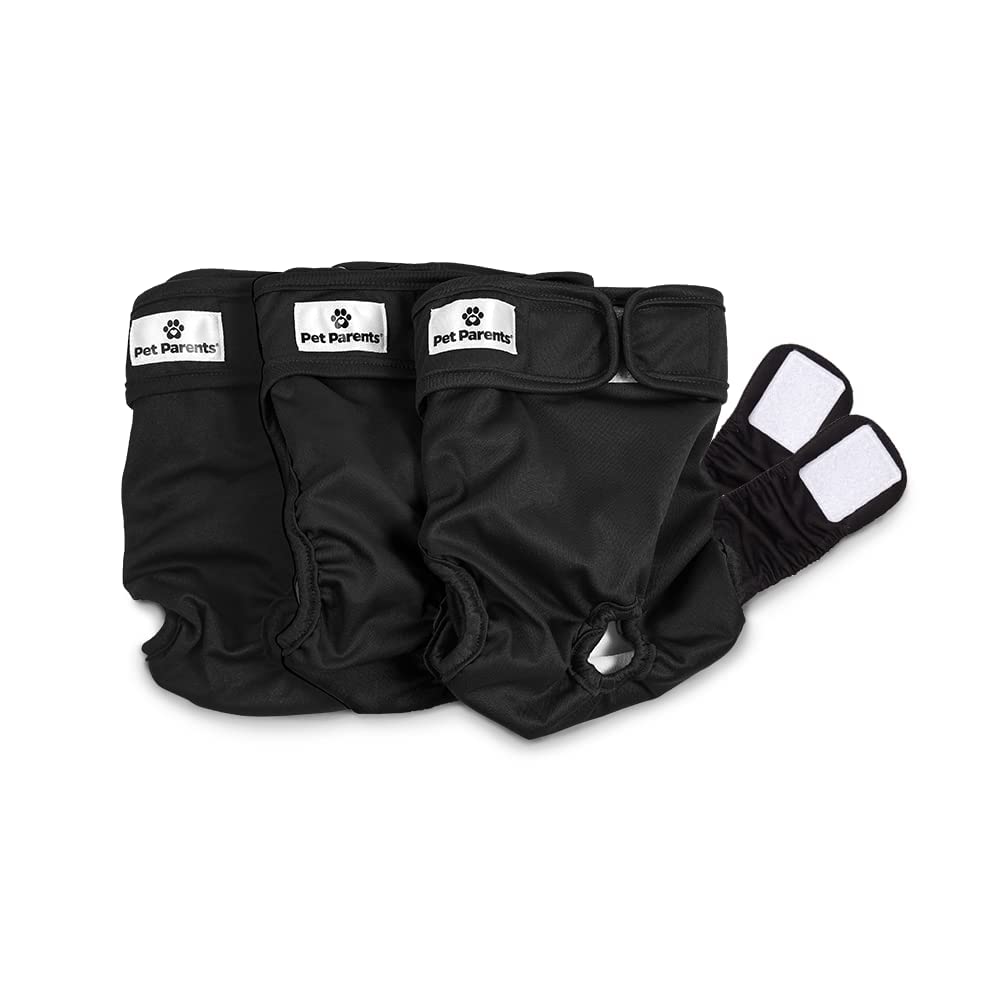 Pet Parents vue avant du lot de trois couches, protection pratique
