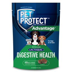 Pet Protect emballage face montrant sachet de 60 bouchées et informations claires