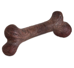 Pet Qwerks Dinosaur BarkBone face avant montrant la forme dinosaure et durabilité