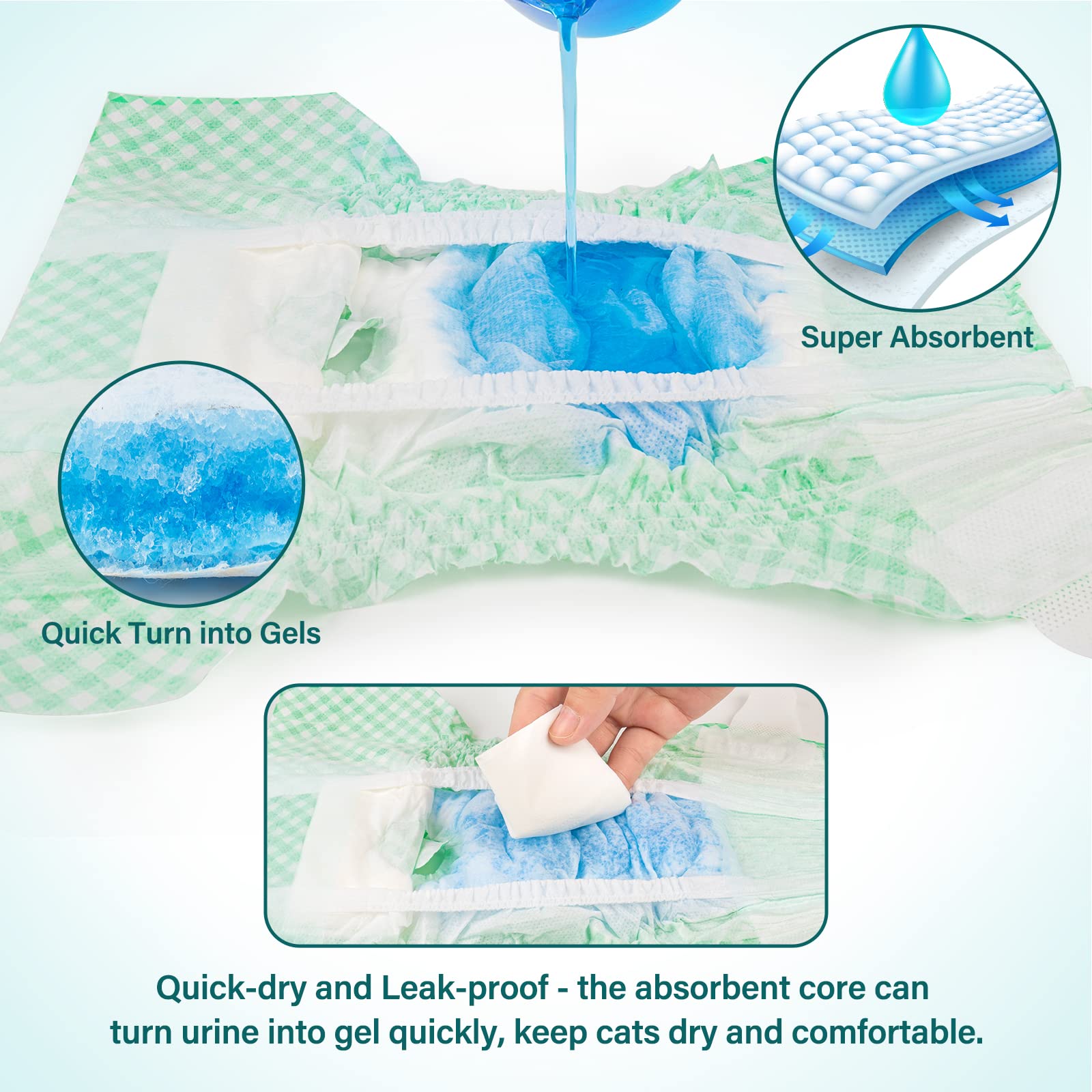 Pet Soft chat portant la couche, réduit fuites et protège mobilier