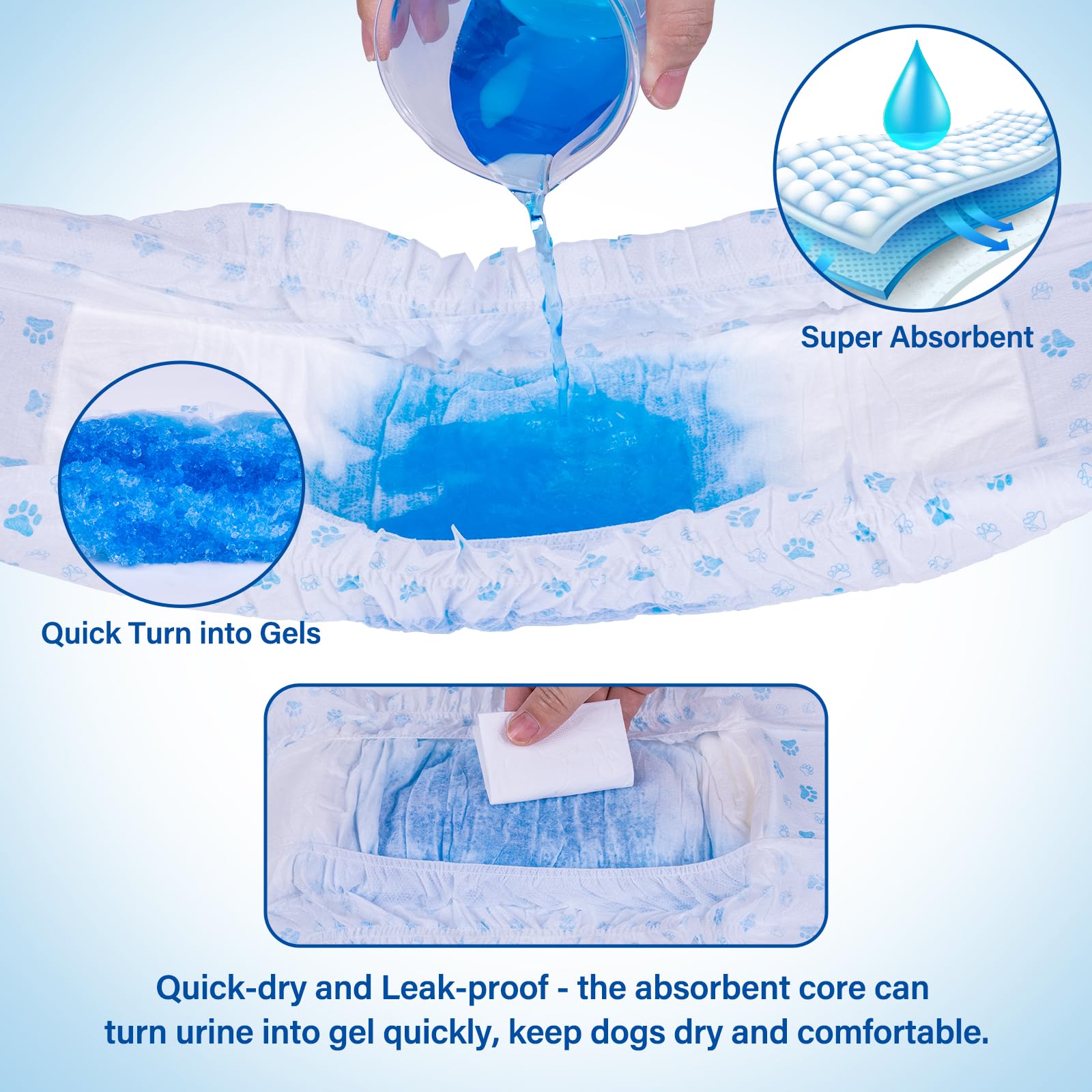 Pet Soft comparaison de la couche avec une règle pour choisir la bonne taille