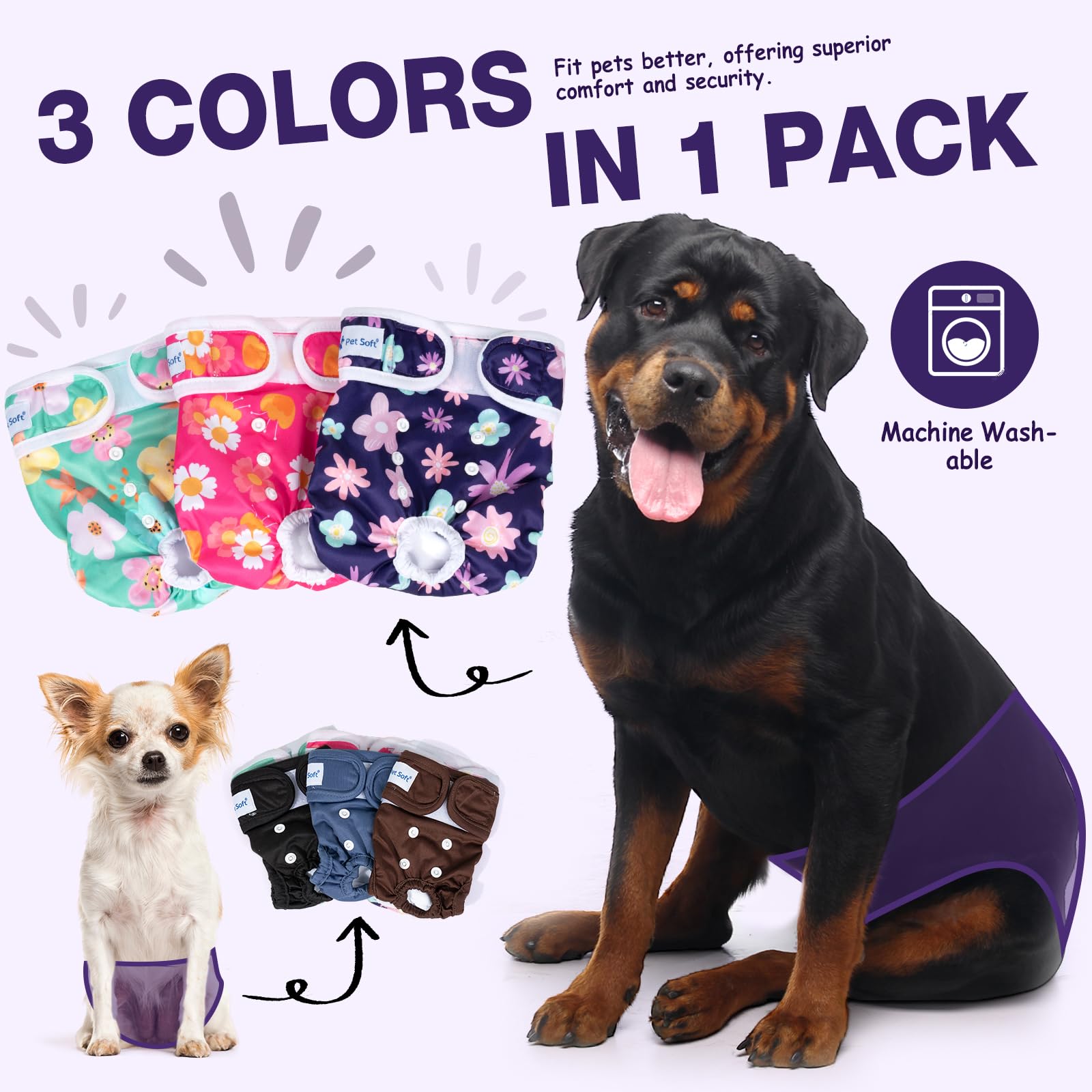 Pet Soft détail du motif floral Bloom apportant style et propreté