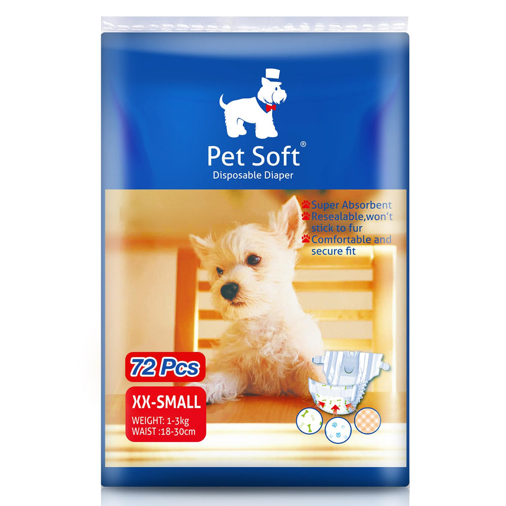 Pet Soft emballage 72 pcs montrant le format pratique et la quantité