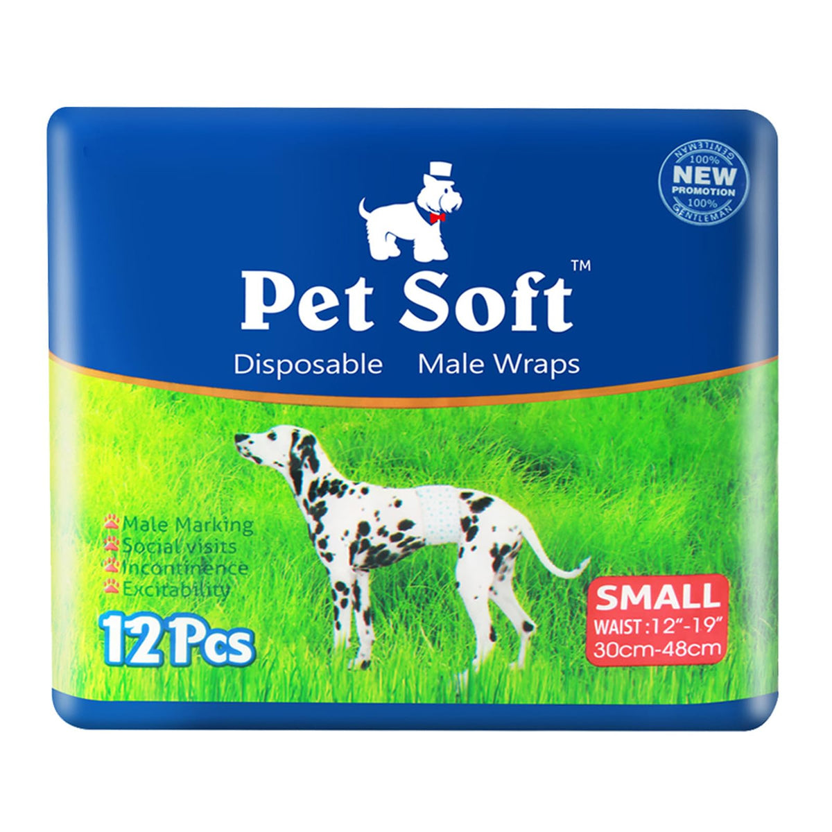 Pet Soft face avant de l'emballage montrant le logo et informations produit