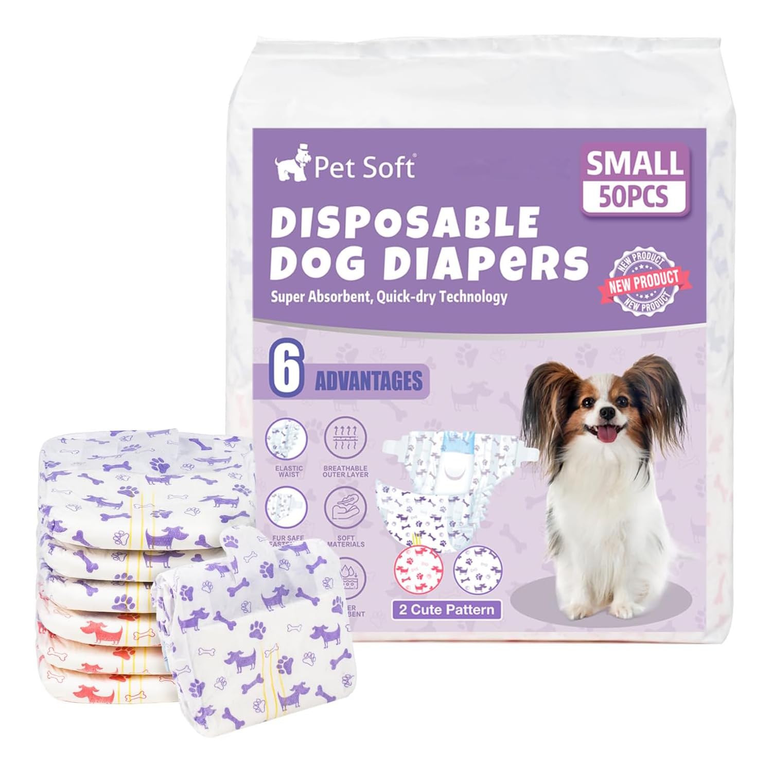 Pet Soft face avant emballage montrant design et quantité bénéfice confort