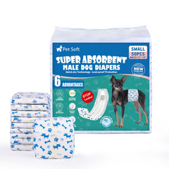 Pet Soft face avant du paquet montrant 50 unités et clarté du produit