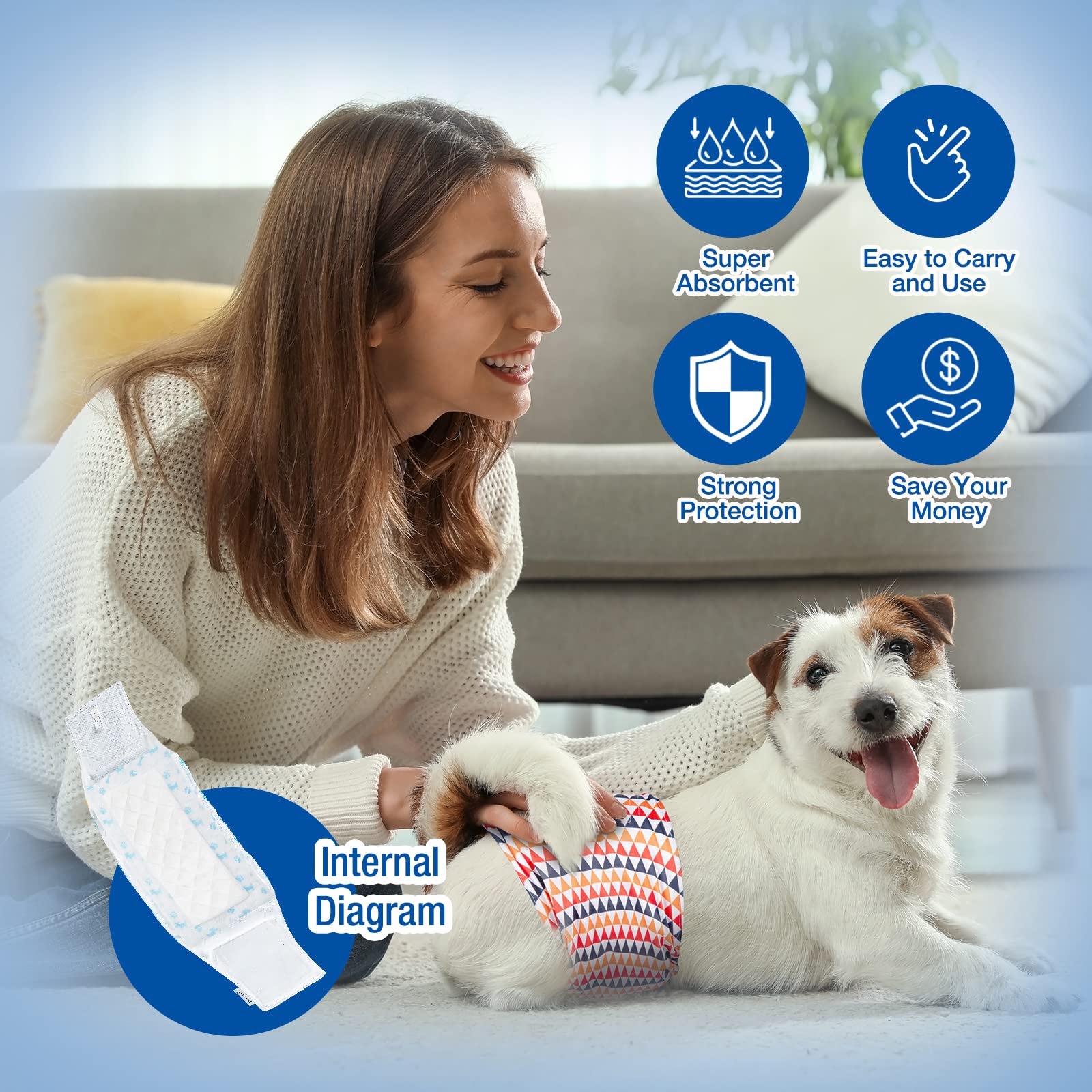 Pet Soft insert placé dans une couche réutilisable pour protection anti-fuite