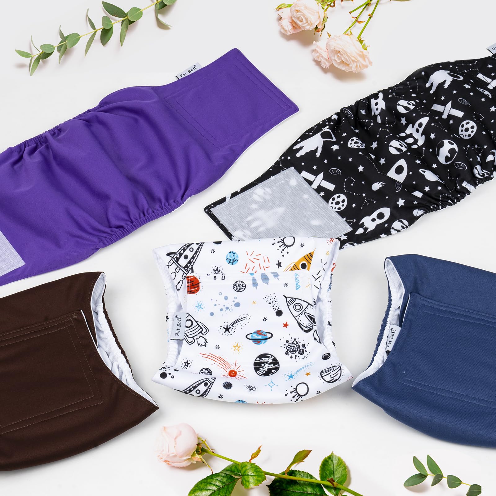 Pet Soft pack de cinq motifs variés, rotation quotidienne pratique