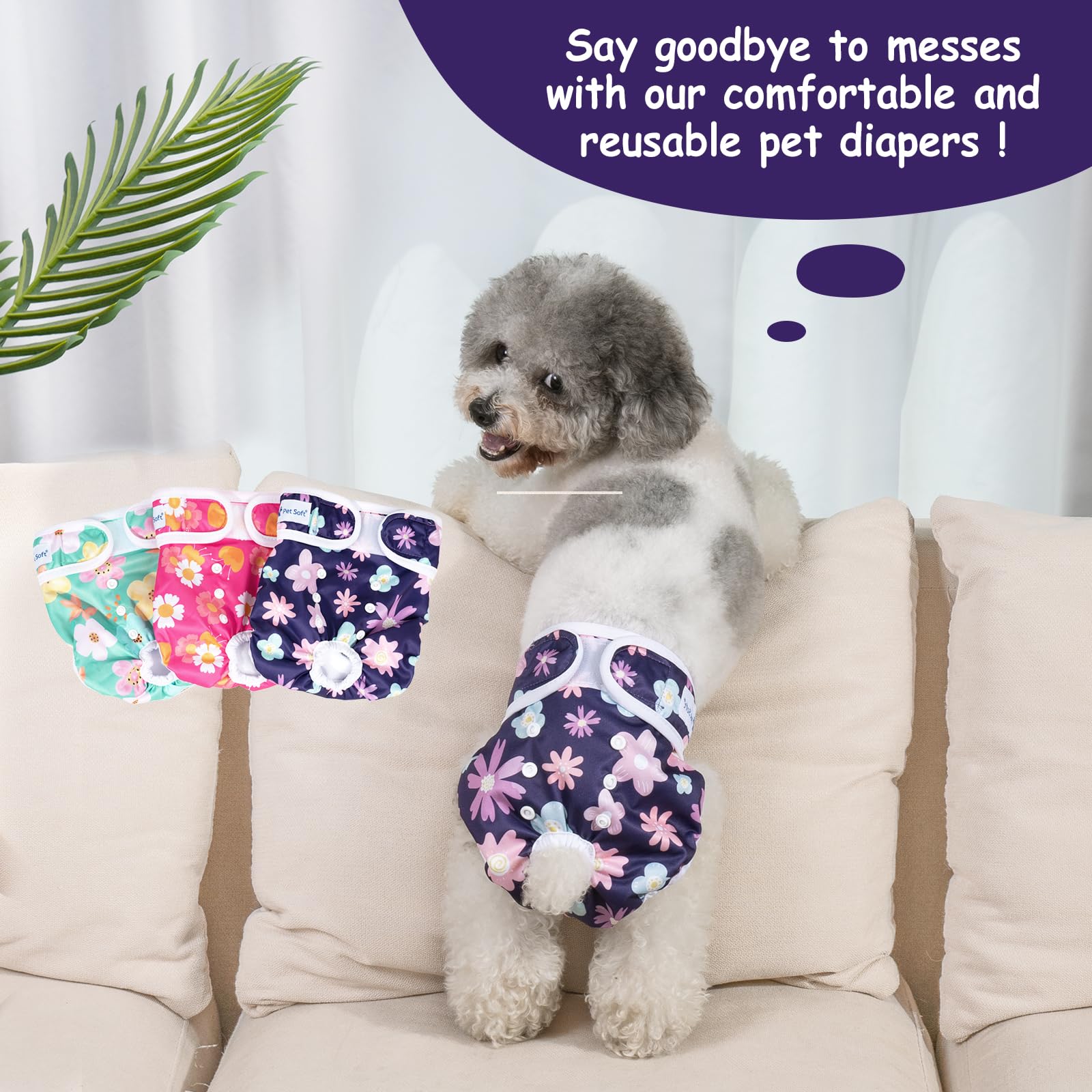 Pet Soft pack de trois couches en situation domestique protégeant meubles