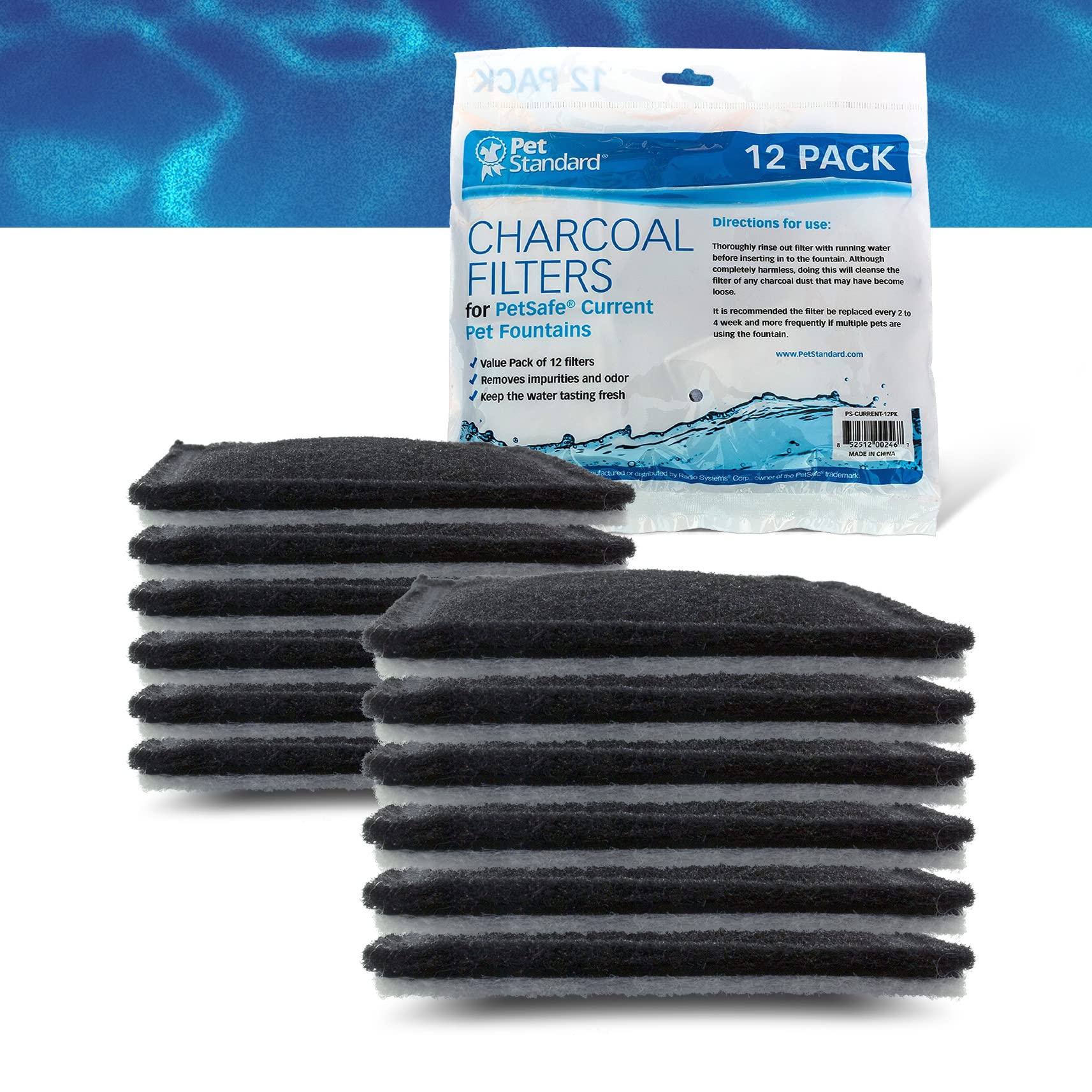 PET STANDARD gros plan texture du filtre montrant couche de coton protectrice
