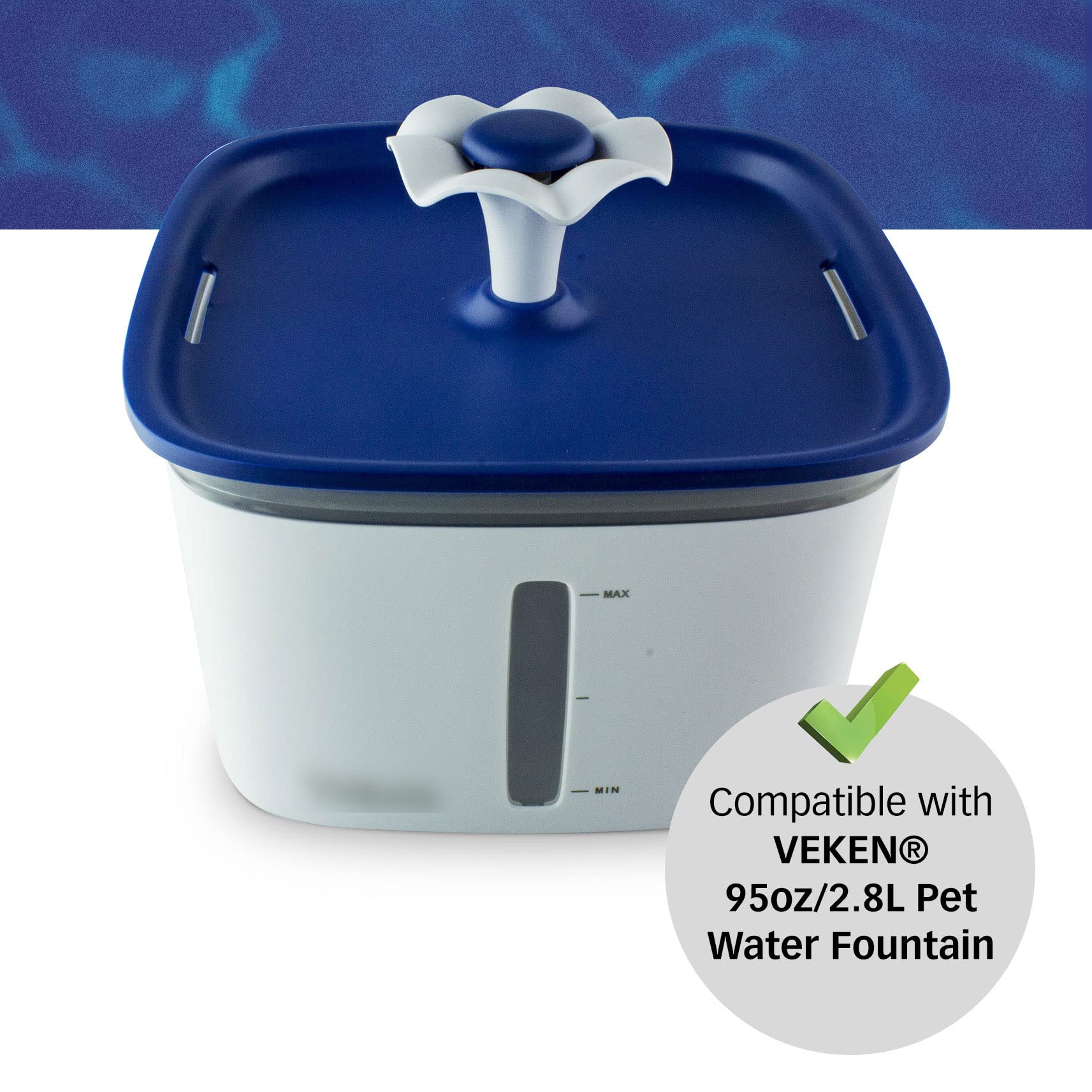 PET STANDARD insertion dans fontaine VEKEN illustre compatibilité et simplicité