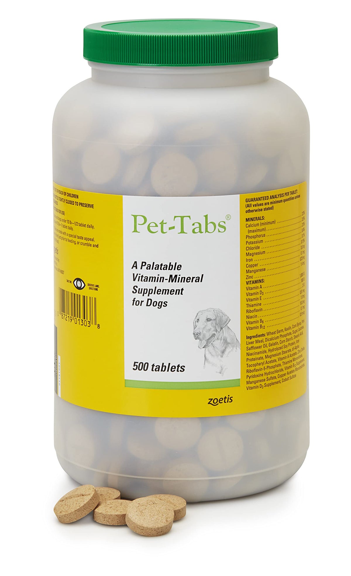 Pet-Tabs bouteille 500 comprimés pour approvisionnement longue durée