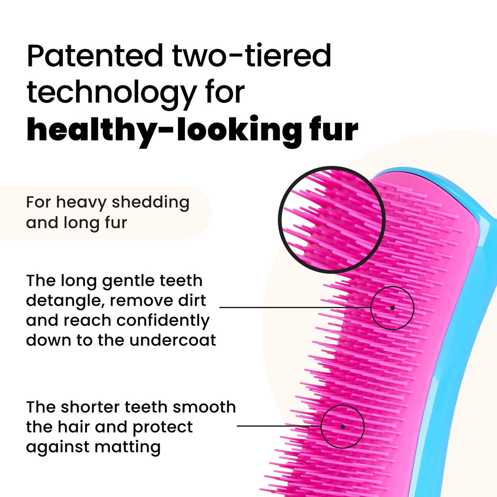 Pet Teezer gros plan sur dents brevetées pour éliminer sous-poil efficacement