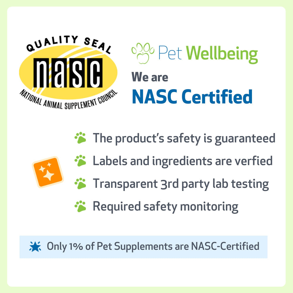 Pet Wellbeing emballage montrant sécurité et information produit claire