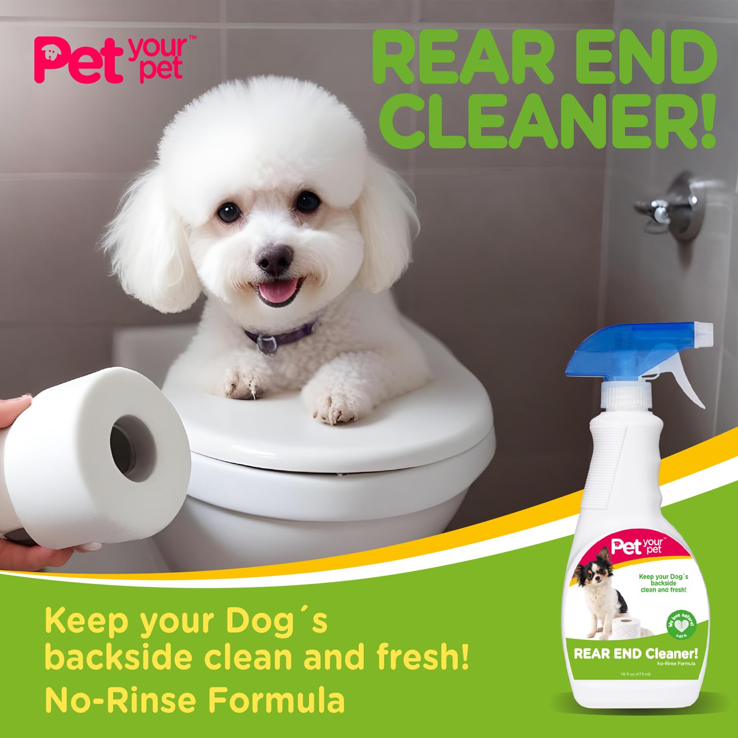 PET YOUR PET flacon ouvert avec spray prêt à l’emploi pour confort rapide