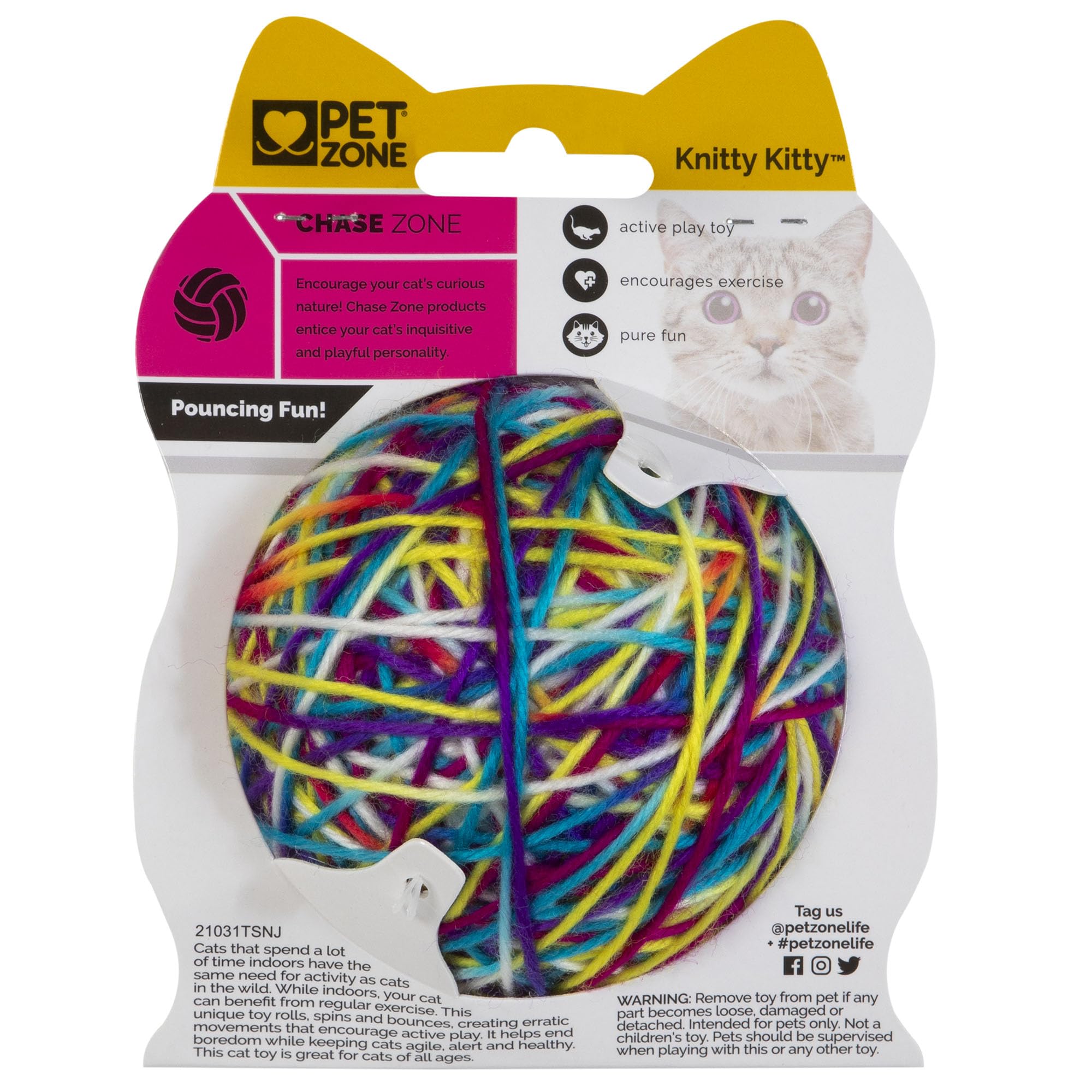 Pet Zone balle en jeu avec chat stimulant activité physique et chasse
