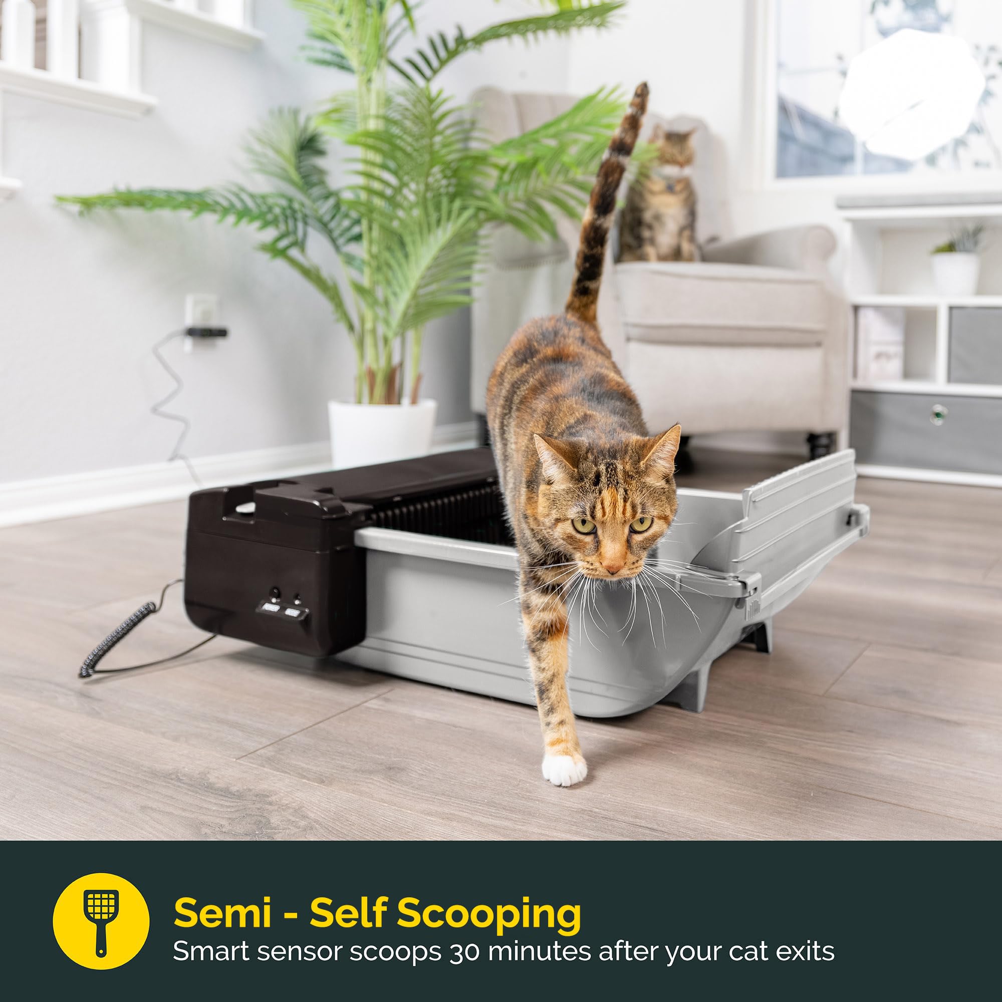Pet Zone Smart Scoop gros plan du moteur silencieux pour un fonctionnement discret