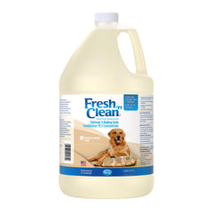 PetAg conditionneur en gallon montrant le flacon et l’étiquette, pratique pour usage fréquent