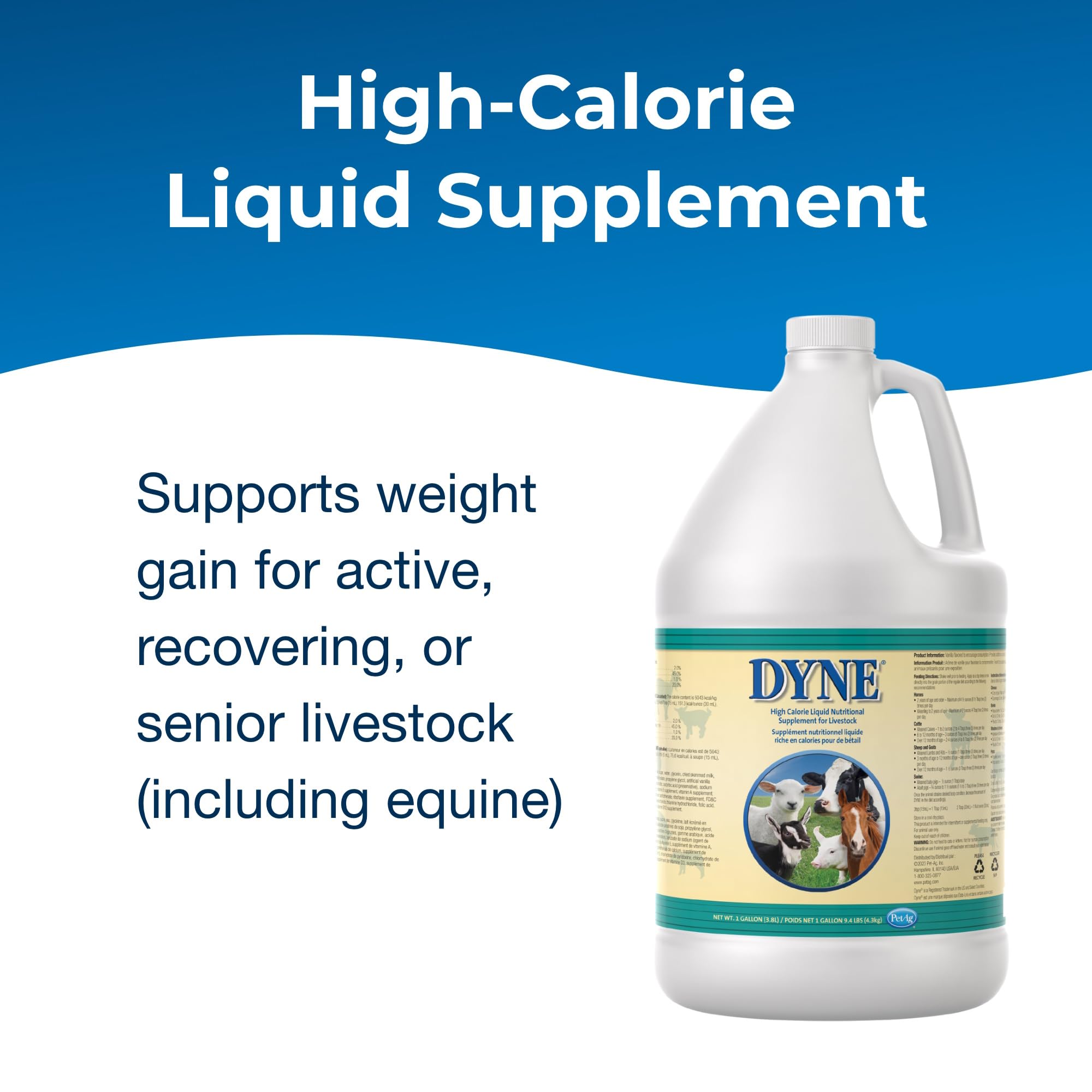 PetAg Dyne étiquette lisible contenant informations nutritionnelles utiles