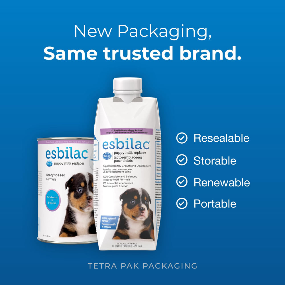 PetAg Esbilac gros plan de la texture, prouvant la consistance homogène