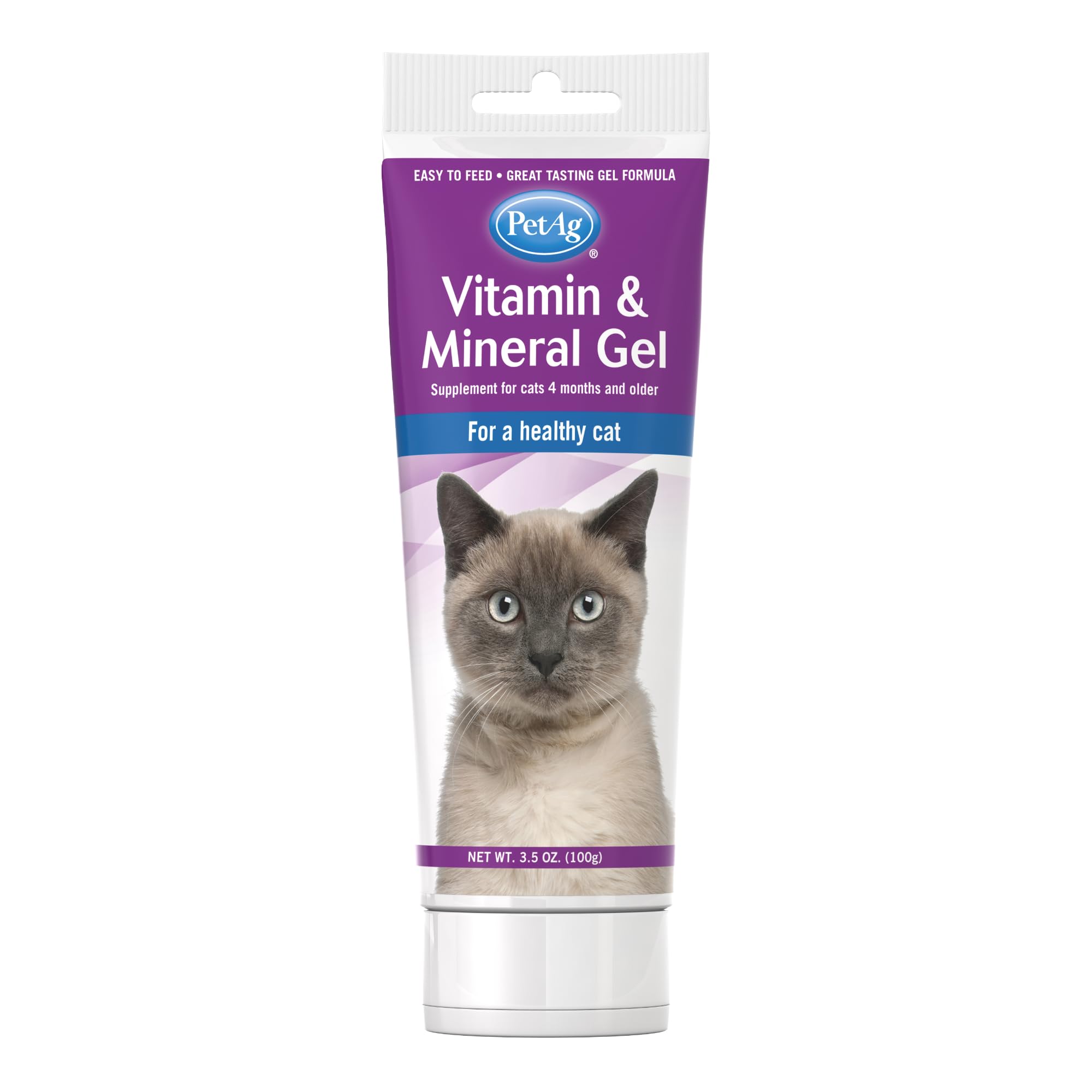 PetAg emballage frontal du gel montrant le format pratique et informations-clés