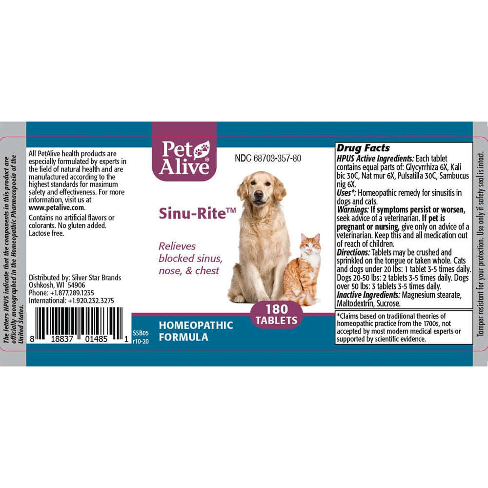PetAlive bocal ouvert montrant la quantité de 180 comprimés pratique