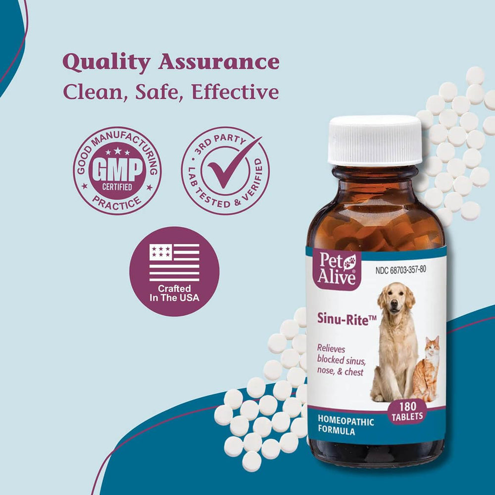 PetAlive étiquette lisible listant ingrédients HPUS pour assurance qualité