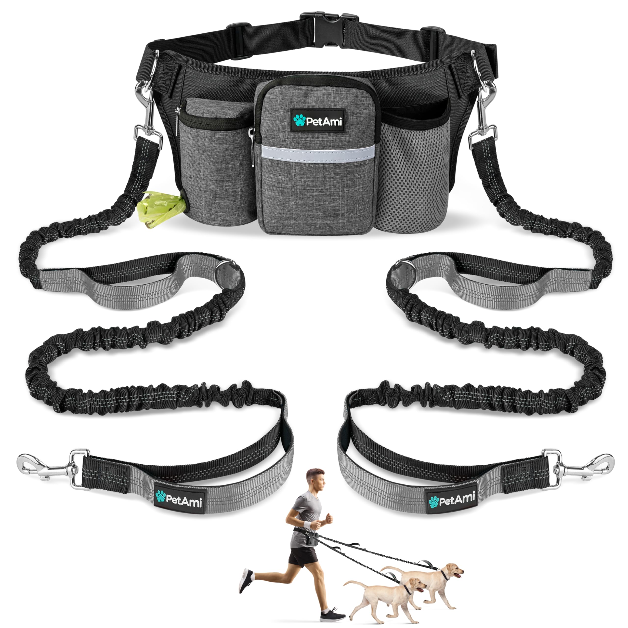 PetAmi ceinture face avant montrant rangement pratique