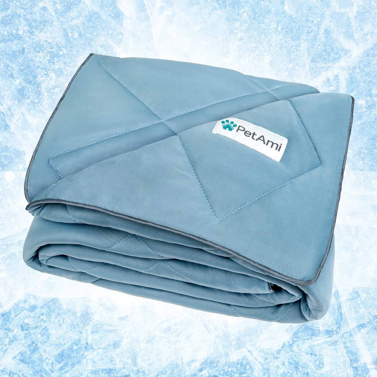 PetAmi couverture bleue face avant montrant finition douce et protection meubles