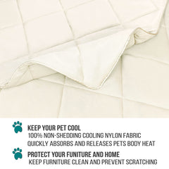 PetAmi couverture en usage sur canapé avec chien moyen détendu