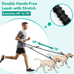 PetAmi détail de la laisse bungee absorbant les à-coups pour promenade plus douce