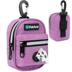 PetAmi vue avant du porte-sacs montrant le clip facile et gain d’espace