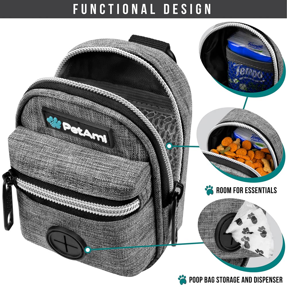 PetAmi porte-sacs attaché à une laisse pour promenades mains libres