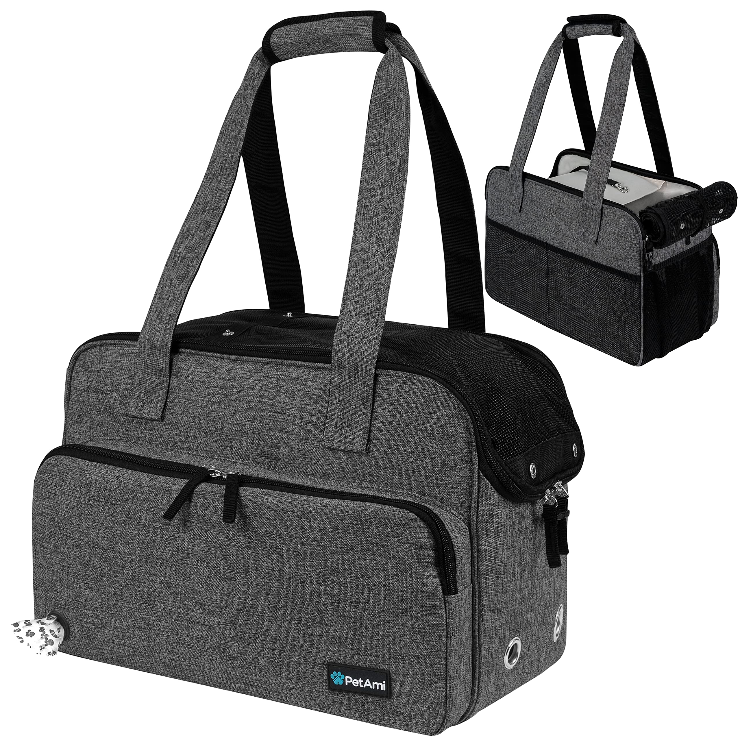 PetAmi sac devant gris foncé montrant design élégant et sécurité