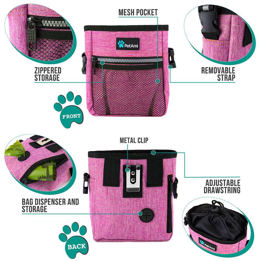 PetAmi dos avec distributeur de sacs visible, facilite ramassage hygiénique