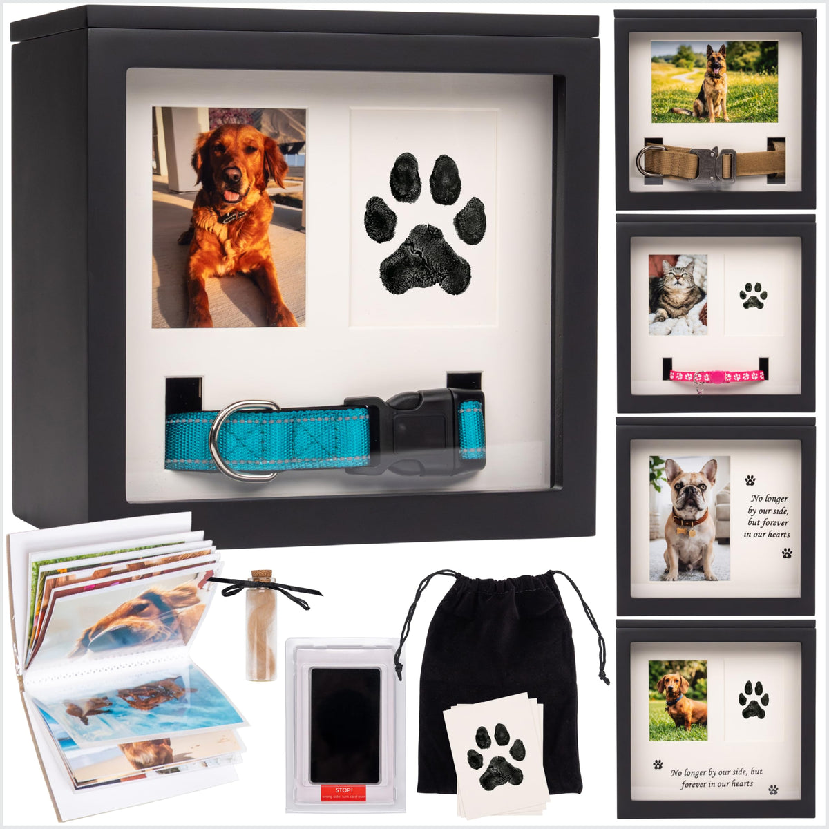 PETAMICS coffret face ouverte montrant espace pour cendres et souvenirs, apaisant