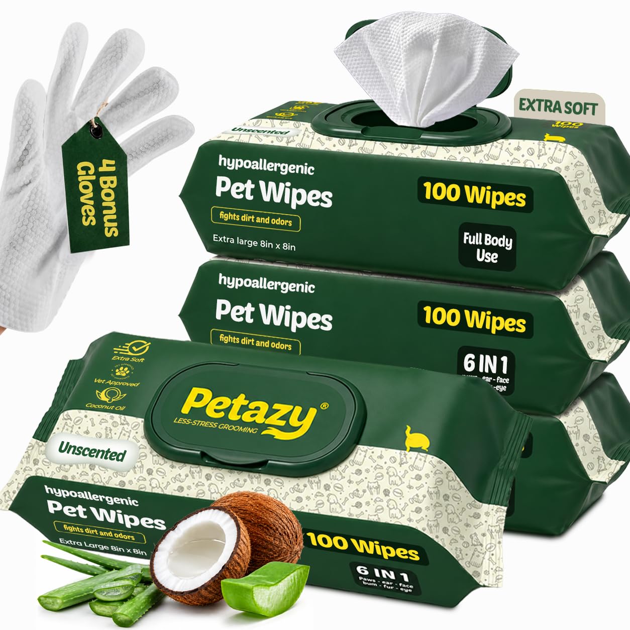 Petazy emballage avant montrant 4 packs, pratique pour rangement