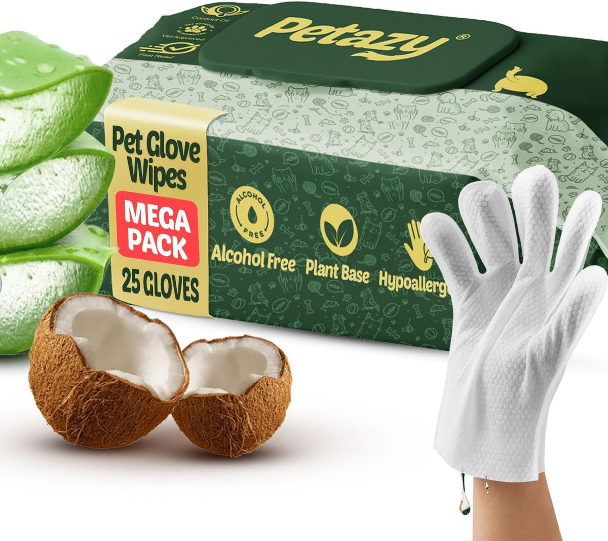 Petazy emballage avant montrant boîte 25 lingettes, gain de temps pour toilettage