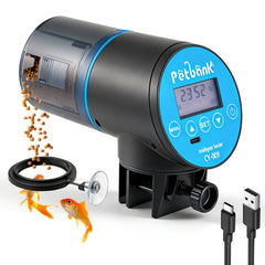 Petbank distributeur face avant bleu montrant design compact et gain de temps