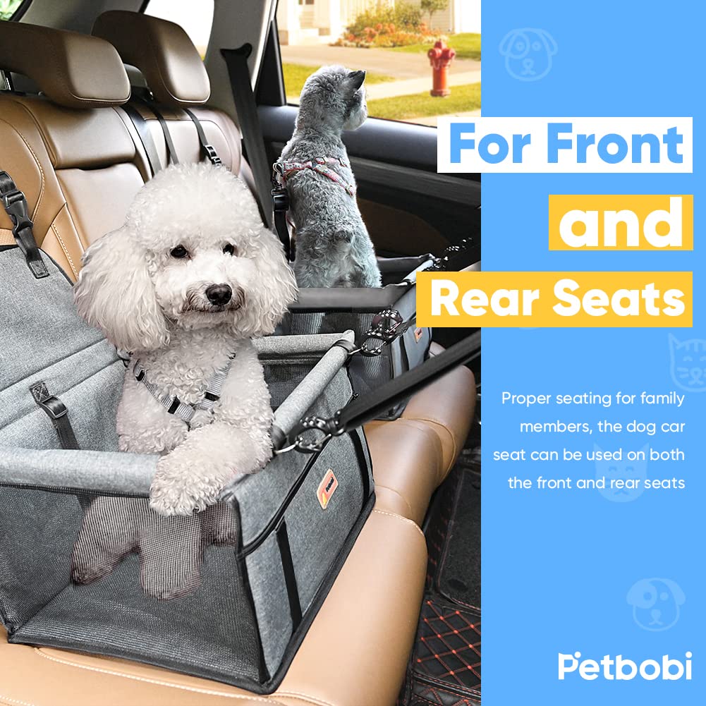Petbobi petit chien assis dans le booster confort et sécurité