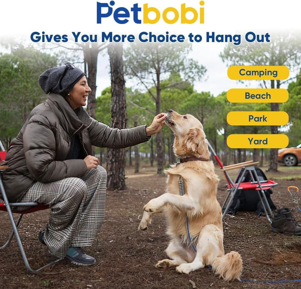 Petbobi câble en usage chien jardin offrant liberté et sécurité
