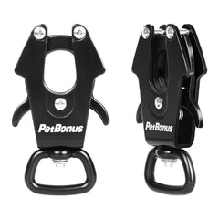 PetBonus mousqueton devant montrant la forme compacte et robuste