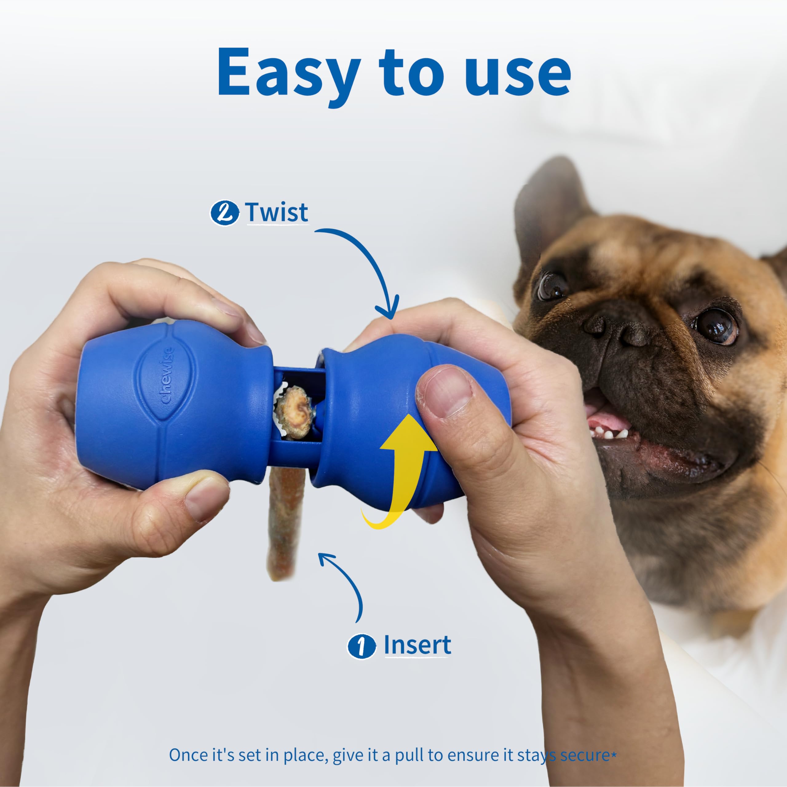 Plusieurs bully sticks compatibles avec le PetClan Chewise montrant la polyvalence