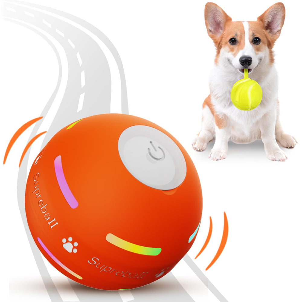 PetDroid: vue avant du packaging montrant la balle interactive et accessoires