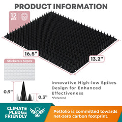 Petfolio tapis face avant exposant la surface dissuasive et protection des meubles