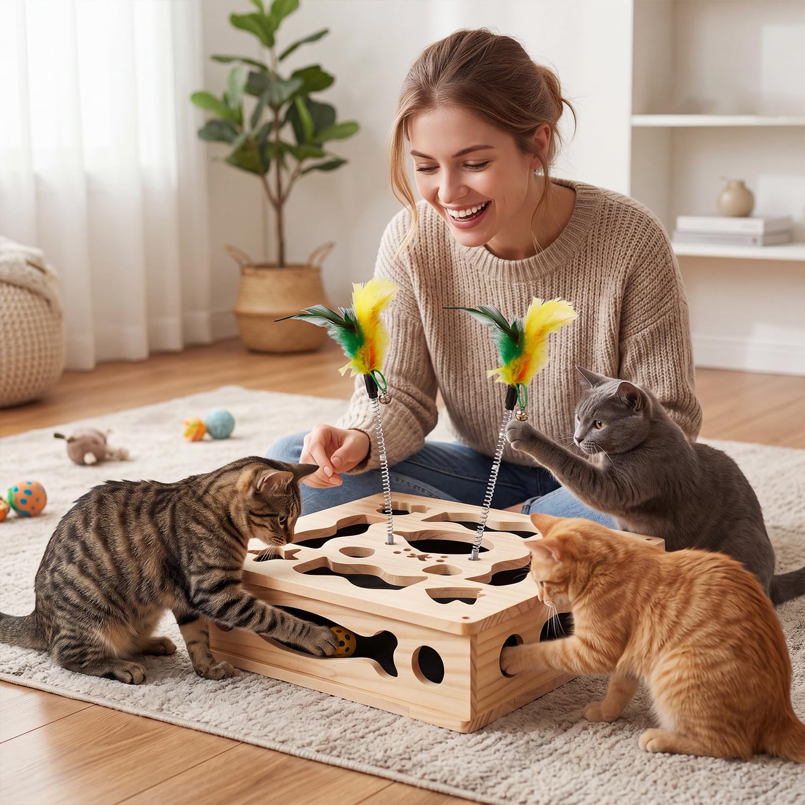 PETFUN détail de la jointure tenon en bois stable pour usage intensif
