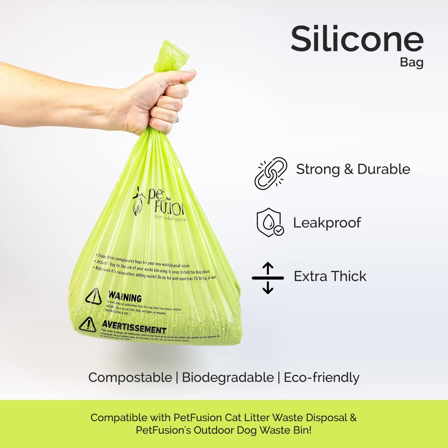 PetFusion sac à côté d’un objet pour comparaison d’échelle et capacité visuelle