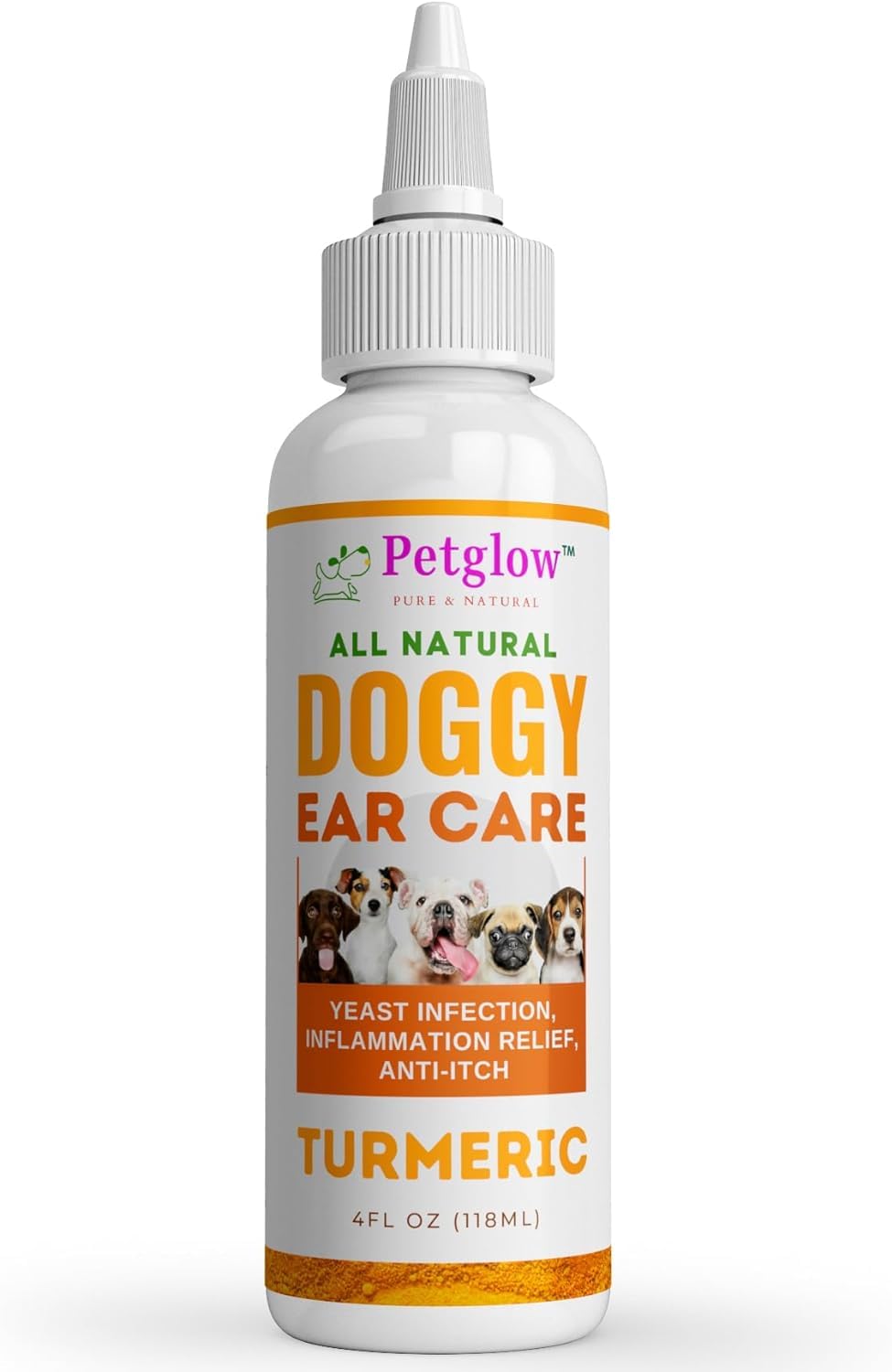 Petglow emballage avant montrant le nom du produit et un soin naturel