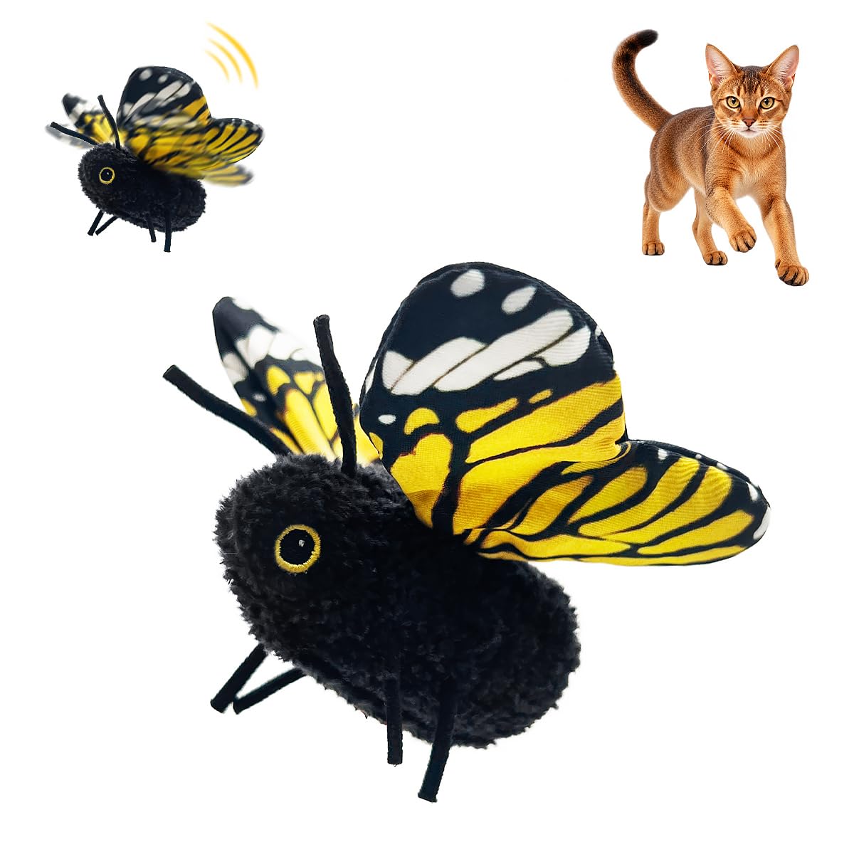 Petgravity papillon or face produit attire l'intérêt du chat